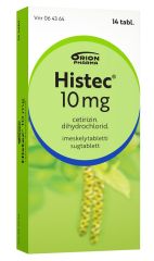 HISTEC imeskelytabletti, puristettu 10 mg 14 fol