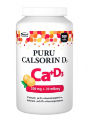 PURU CALSORIN D3 500 MG + 20 MIKROG 100 PURUTABL